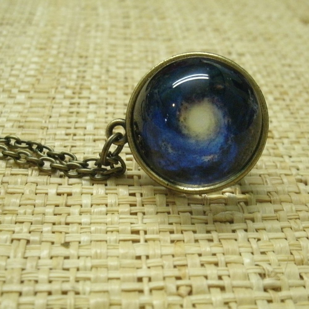 Glass Sphere with Galaxy Pendant Necklace - Picture 5 of 16